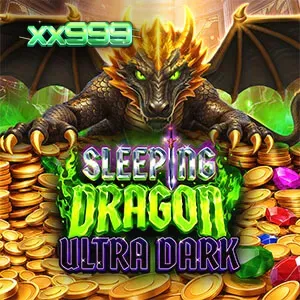 Sleeping Dragon Ultra Dark slot game interface featuring a dragon and golden treasures.